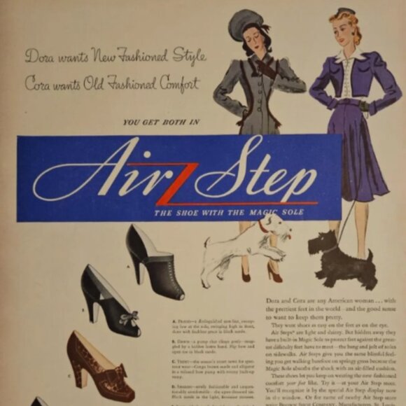 Vintage 1940s Lace-Up Heeled Oxfords Air Step – Size 4.5/5 – Black Leather - Picture 8 of 8